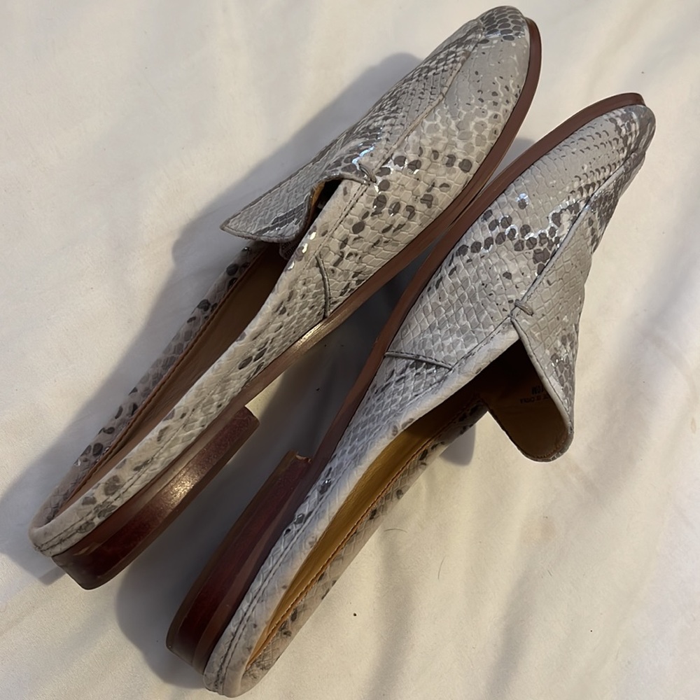 Banana Republic Gray Silver Python Print Mules 10 - image 7